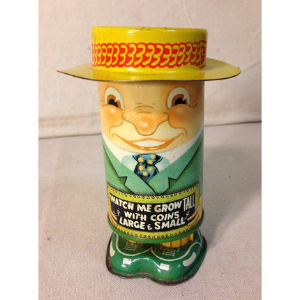 Vintage Apex Tin "Watch Me Grow Tall" Still Bank