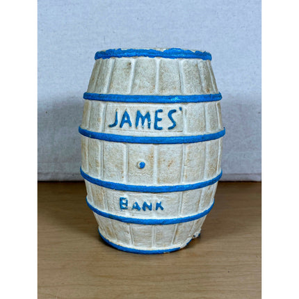 Vintage James Salt Water Taffy Still Bank – Atlantic City Coin Bank 7”