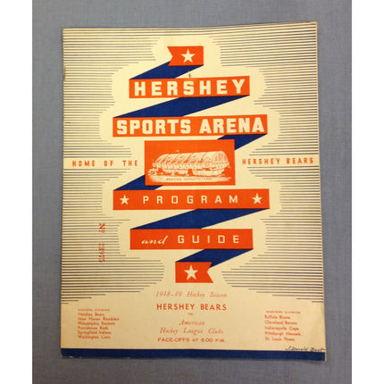 1948-49 Hershey Bears Program & Guide vs. New Haven Ramblers
