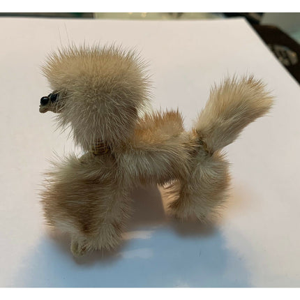 Vintage 1960s Mink Style Poodle Dog Pin Brooch