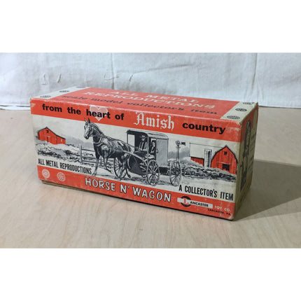 Lancaster Toy Mfg. Co. Amish Farm Wagon – 1950s Metal w/ Original Box & Driver