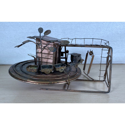 Vintage Copper Locomotive Music Box – Plays “I’ve Been Working on the Railroad”