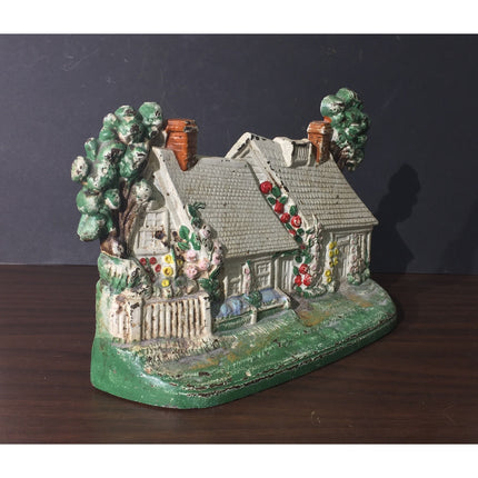 Vintage 1920s Hubley “Cape Cod” Cast Iron Doorstop – Hand Painted