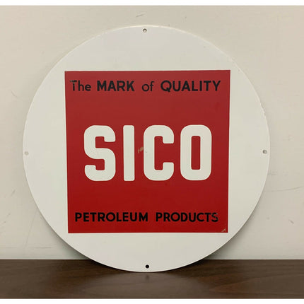 SICO Petroleum Products Metal Sign – 12" x 12" – “The Mark of Quality”