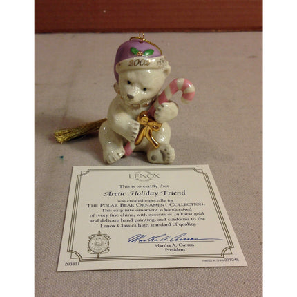 Lenox 2002 Annual Christmas Ornament – Arctic Holiday Friend w/ COA & Box