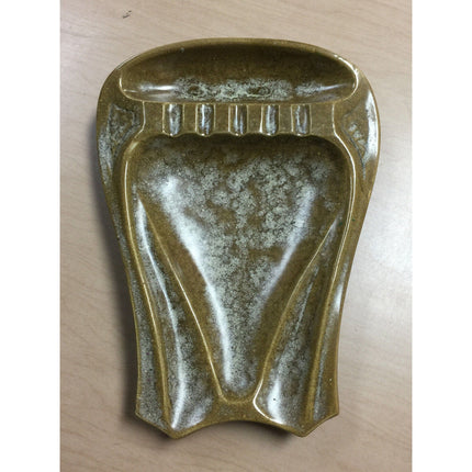 Mid-Century Modern McCoy USA Pottery Ashtray Brown & Tan 11" MCM Vintage