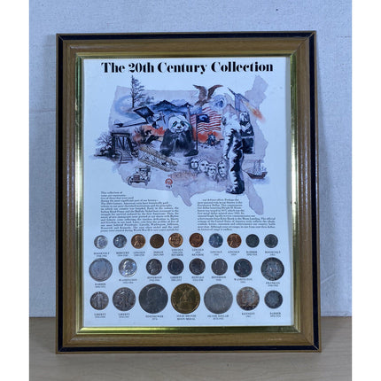 20th Century U.S. Coin Collection in Framed Display