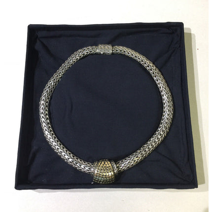 John Hardy 925 Sterling Silver & 18K Gold Dot Necklace with Enhancer