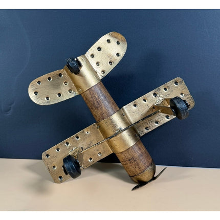 Handmade Wooden and Metal Airplane Desk Model Decorative Aircraft