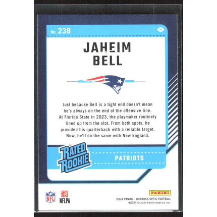 Jaheim Bell 2024 Donruss Optic #238 RC New England Patriots