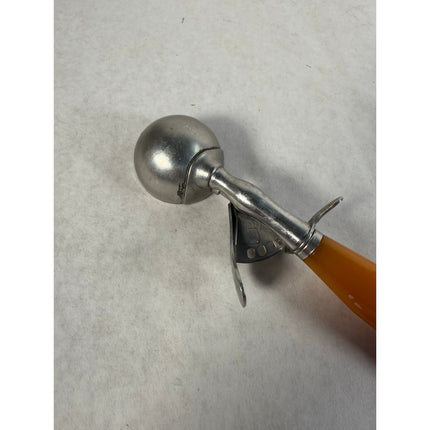 Vintage Shore Craft Stainless Steel Ice Cream Scoop – Orange Bakelite Handle