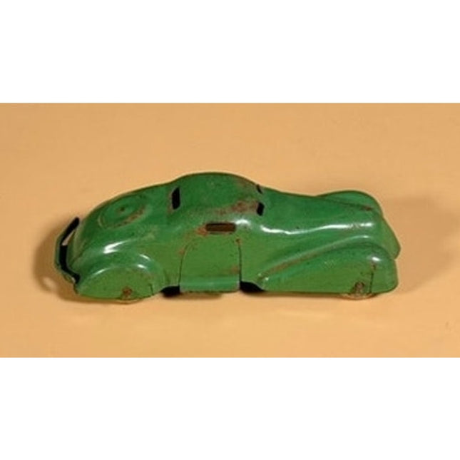 1930s Tin Toy Coupe with Wooden Wheels Antique Toy Car