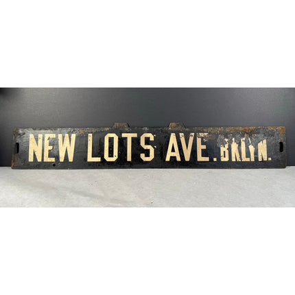 NY Subway Sign Destination Plate “NEW LOTS AVE BKLYN” Metal Vintage Transit Sign