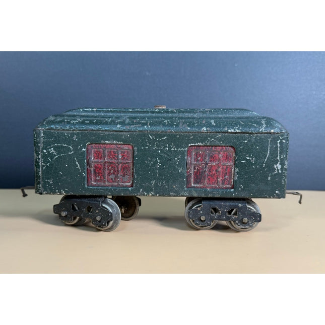 Early Lionel Dark Green Baggage Car 7" Vintage Train Car