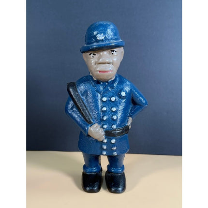 Vintage Style Cast Iron Bobby Policeman Coin Bank Still Bank Repro 7 1/2" Tall