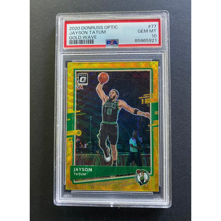 Jayson Tatum 2020 77 Celtics Gold Wave PSA 10