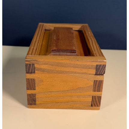 Handcrafted Wooden Curio Jewelry Box by Alan A. Rubin 7" Keepsake Box