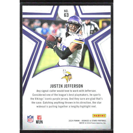 Justin Jefferson 2024 Panini Rookies & Stars #63 Minnesota Vikings