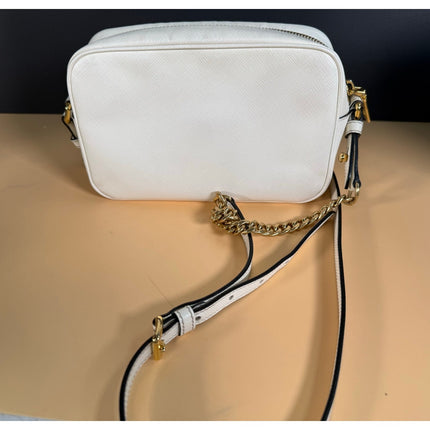 Prada White Vitello Crossbody Camera Bag IBH149 w/ Dust Bag MSRP $1500