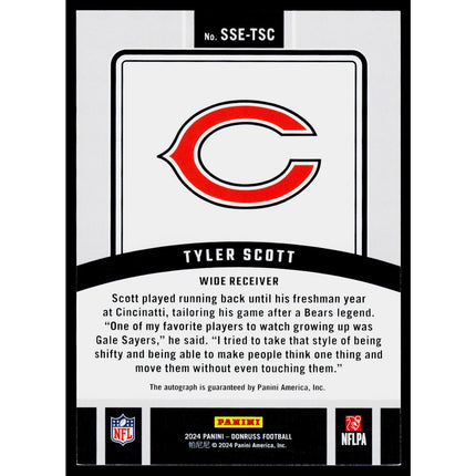 Tyler Scott 2024 Donruss Signature Series Black #SSE-TSC SN,AU Chicago Bears