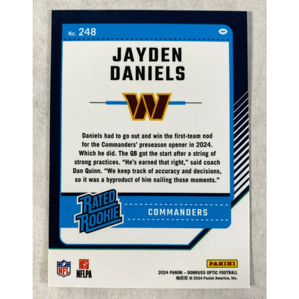 2024 Donruss Optic Rated Rookie Jayden Daniels RC #248 Commanders