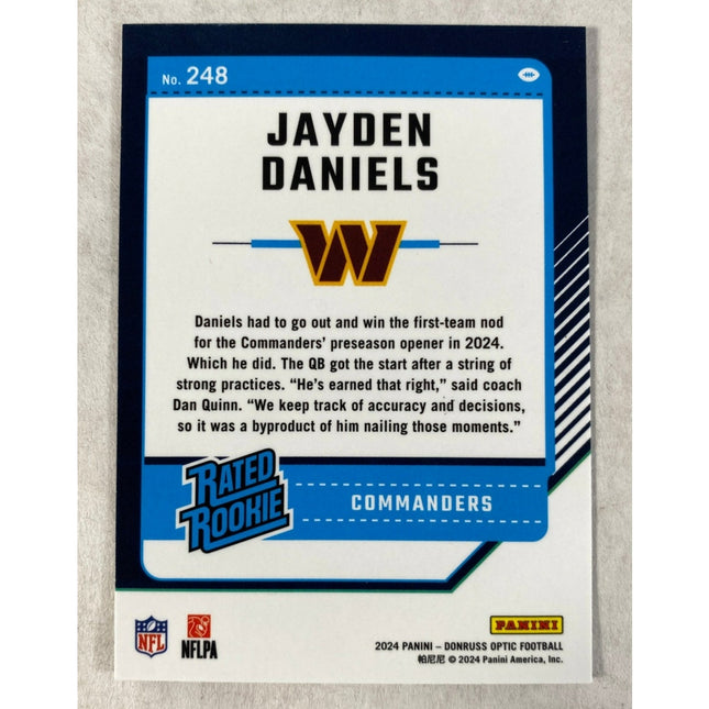 2024 Donruss Optic Rated Rookie Jayden Daniels RC #248 Commanders