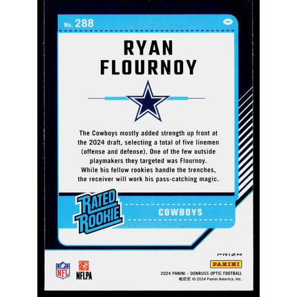Ryan Flournoy 2024 Donruss Optic Holo #288 Rookie Dallas Cowboys