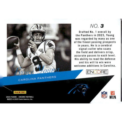 Bryce Young 2024 Panini Encore The Future is Now Blue #3 SN Carolina Panthers