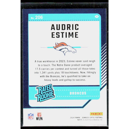 2024 Donruss Optic Audric Estime #206 RC Denver Broncos
