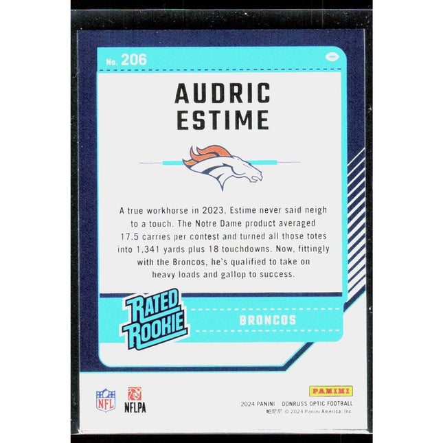 2024 Donruss Optic Audric Estime #206 RC Denver Broncos