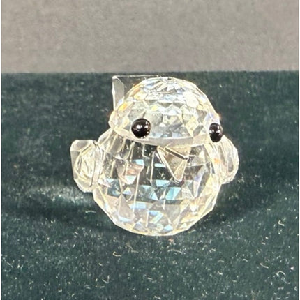Swarovski Crystal Sparrow Figurine Silver Beak Signed 1” Bird
