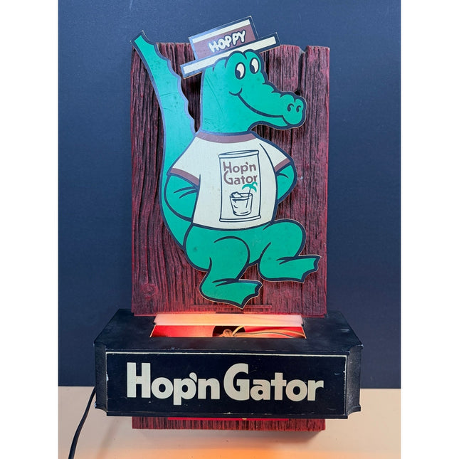 Hop'n Gator Malt Liquor Lighted Beer Sign Working Vintage Advertising
