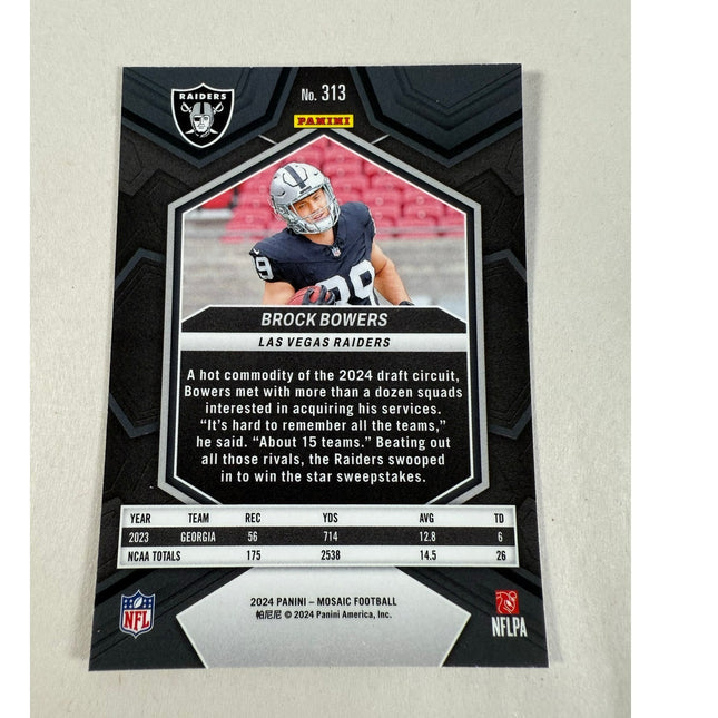 2024 Panini Mosaic Brock Bowers RC #313 Rookie Card Rookies Insert