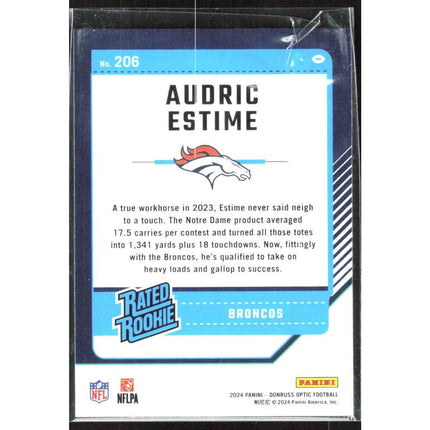 2024 Donruss Optic #206 Audric Estime RC Denver Broncos
