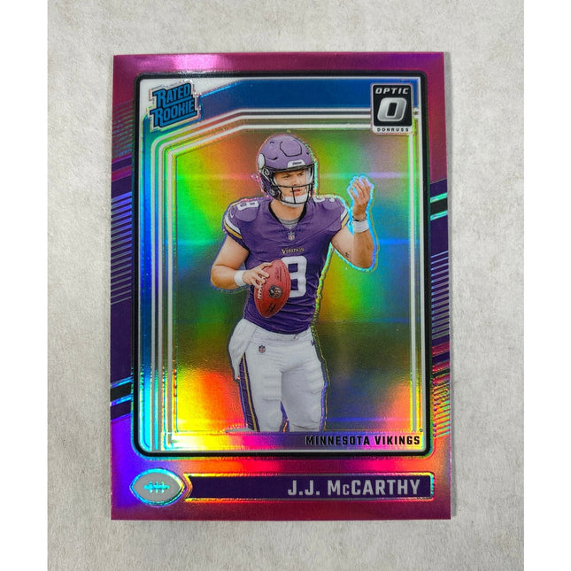 2024 Donruss Optic Rated Rookie J.J. McCarthy RC Pink Prizm #235 Vikings