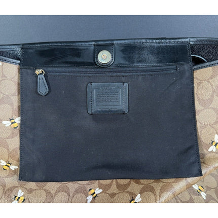Coach City Tote Bee Signature Canvas Handbag A2296-C8590 Black Brown