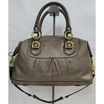 Coach Asley Leather Convertible Gunpowder Satchel Shoulder Bag MSRP $400