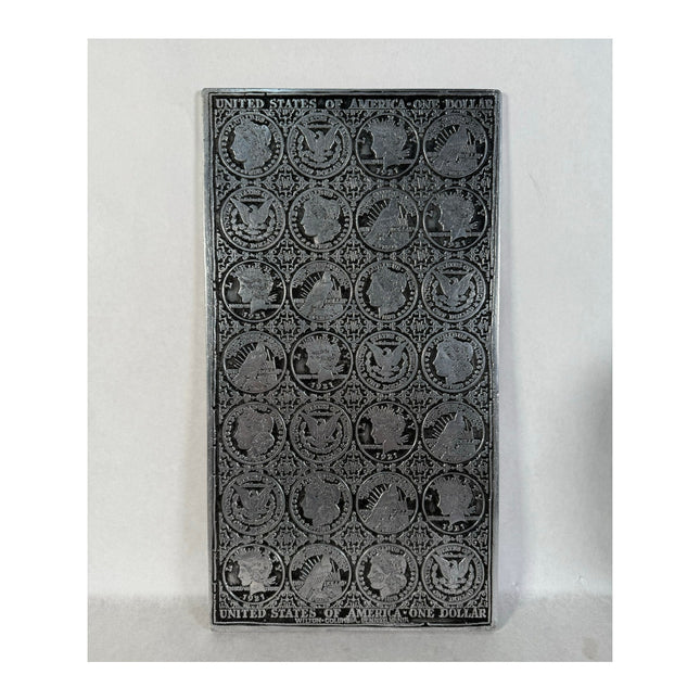 Vintage Wilton Morgan & Peace Silver Dollar Rectangular Trivet Hot Plate Plaque