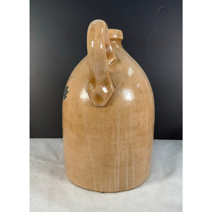 Blue Grape Design 12.5" Stoneware Beehive Jug with Handle Grapevine Primitive