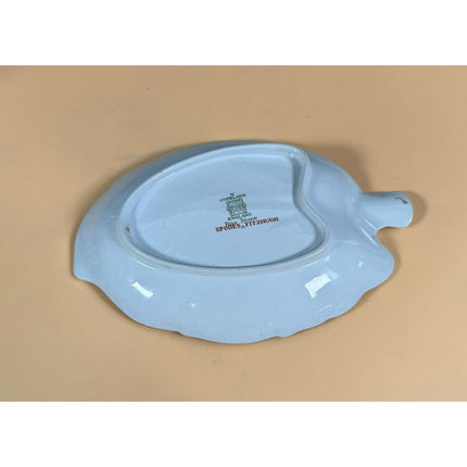 Copeland Spode Fitzhugh Red Leaf Shaped Serving Dish Tray Fine Stone England