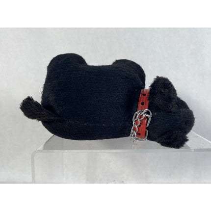 Vintage Japan Black Bear Straw-Filled Plush Toy – 6" Stuffed Animal