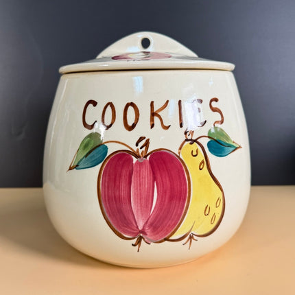 Vintage Purinton Pottery Cookie Jar w/ Lid USA 8" Stoneware