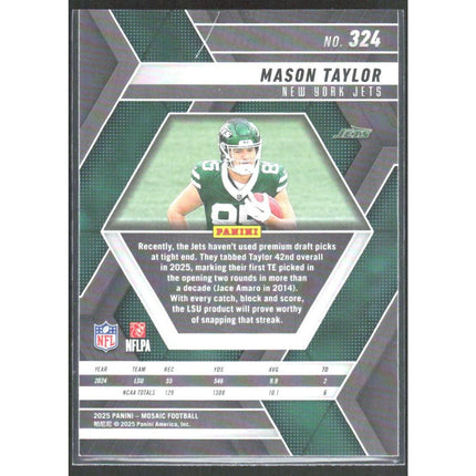Mason Taylor 2025 Panini Mosaic #324 RC New York Jets