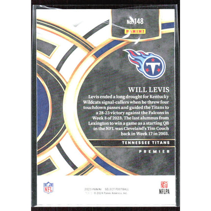 Will Levis 2023 Panini Select #148 RC Tennessee Titans