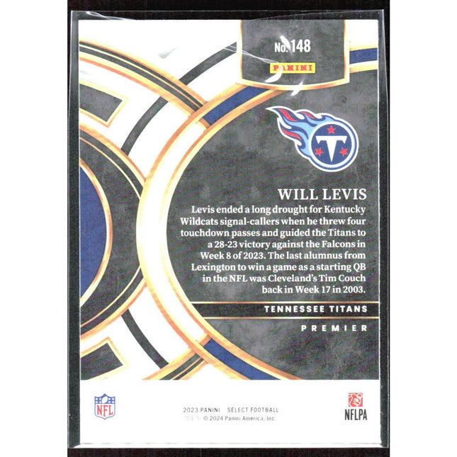 Will Levis 2023 Panini Select #148 RC Tennessee Titans