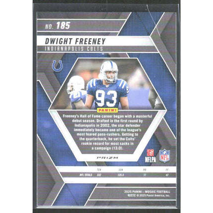Dwight Freeney 2025 Panini Mosaic Reactive Purple #185 Indianapolis Colts