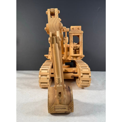 Handmade Wooden Excavator 19.5" Kaye Munshower Kaye’s Toy Shop Working Crane