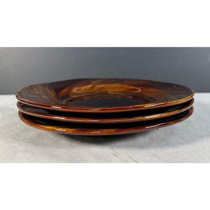 Sakura Port of Call 8" Tortoise Shell Brown Salad Dinner Plates Set of 3