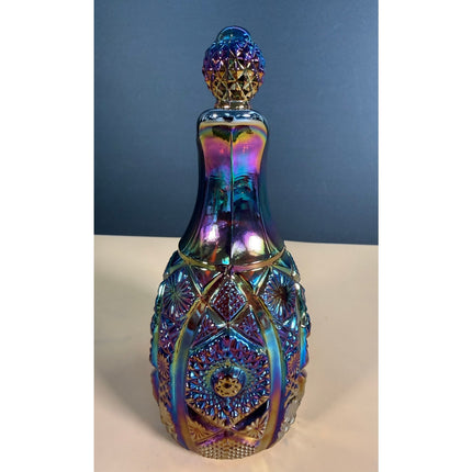 Imperial Glass Purple Iridescent Carnival Glass Cruet Pitcher 7"