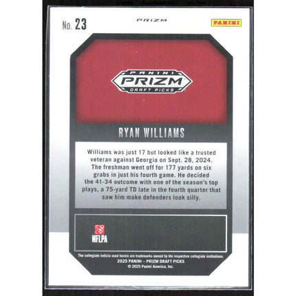 Ryan Williams 2025 Panini Prizm Draft Picks New Recruits Gold Ice #23 Alabama
